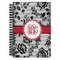 Black Lace Spiral Notebook - 7x10 w/ Monogram