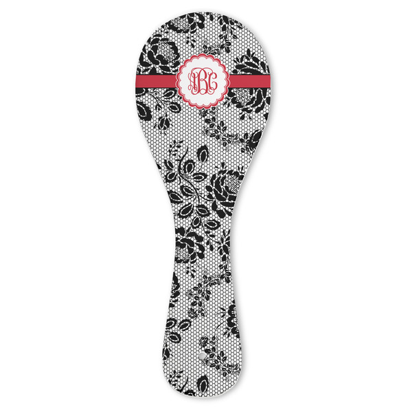Custom Black Lace Ceramic Spoon Rest (Personalized)