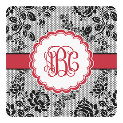 Black Lace Square Decal - Large (Personalized)