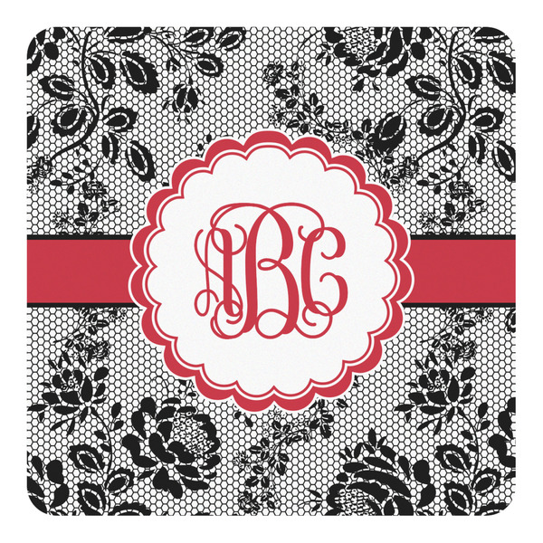 Custom Black Lace Square Decal - Large (Personalized)