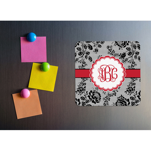 Black Lace Square Fridge Magnet - LIFESTYLE