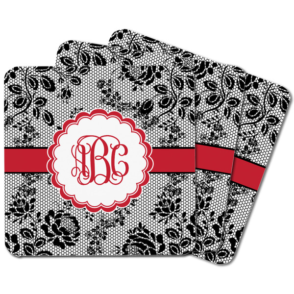 Black Lace Square Fridge Magnet - MAIN