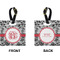 Black Lace Square Luggage Tag (Front + Back)
