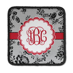 Black Lace Iron On Square Patch w/ Monogram