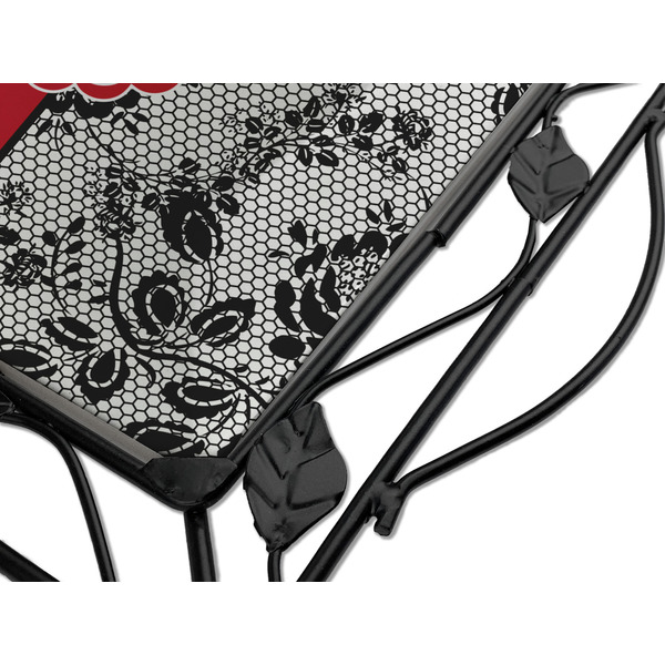 Black Lace Square Trivet - Detail