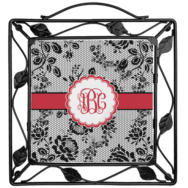 Custom Black Lace Square Trivet (Personalized)