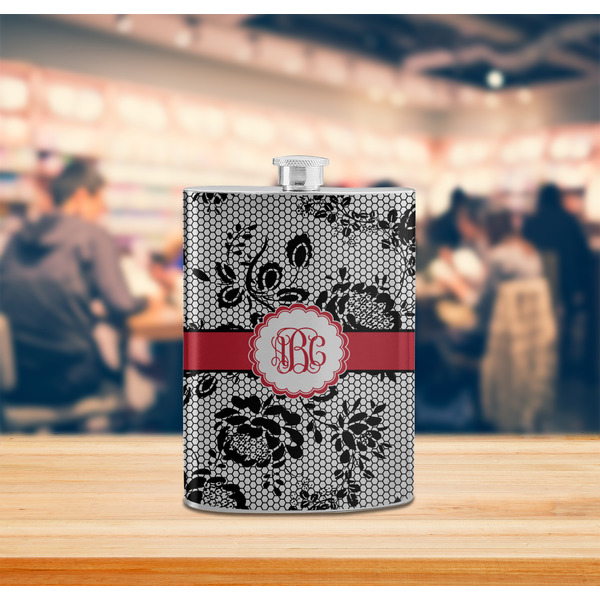Black Lace Stainless Steel Flask - LIFESTYLE 2