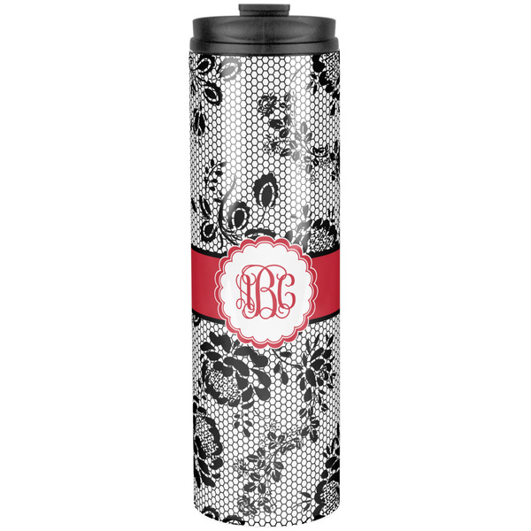 Custom Black Lace Stainless Steel Skinny Tumbler - 20 oz (Personalized)