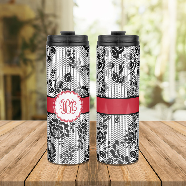 Black Lace Stainless Steel Tumbler - Lifestyle