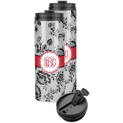 Black Lace Stainless Steel Skinny Tumbler (Personalized)