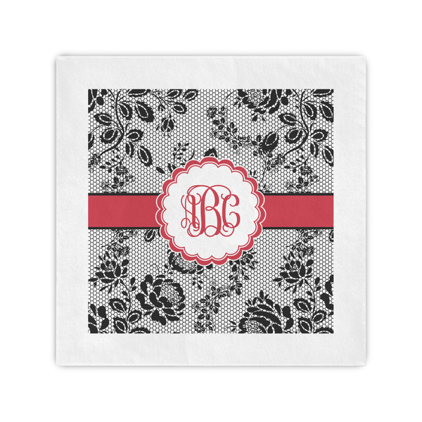 Custom Black Lace Cocktail Napkins (Personalized)