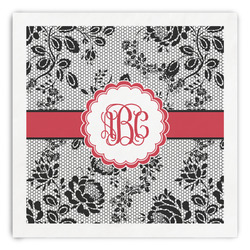 Black Lace Paper Dinner Napkins (Personalized)