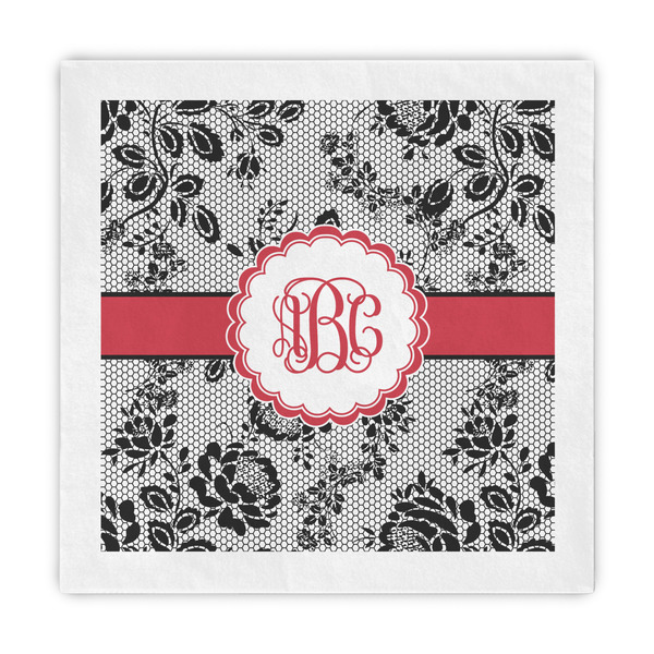Custom Black Lace Decorative Paper Napkins (Personalized)