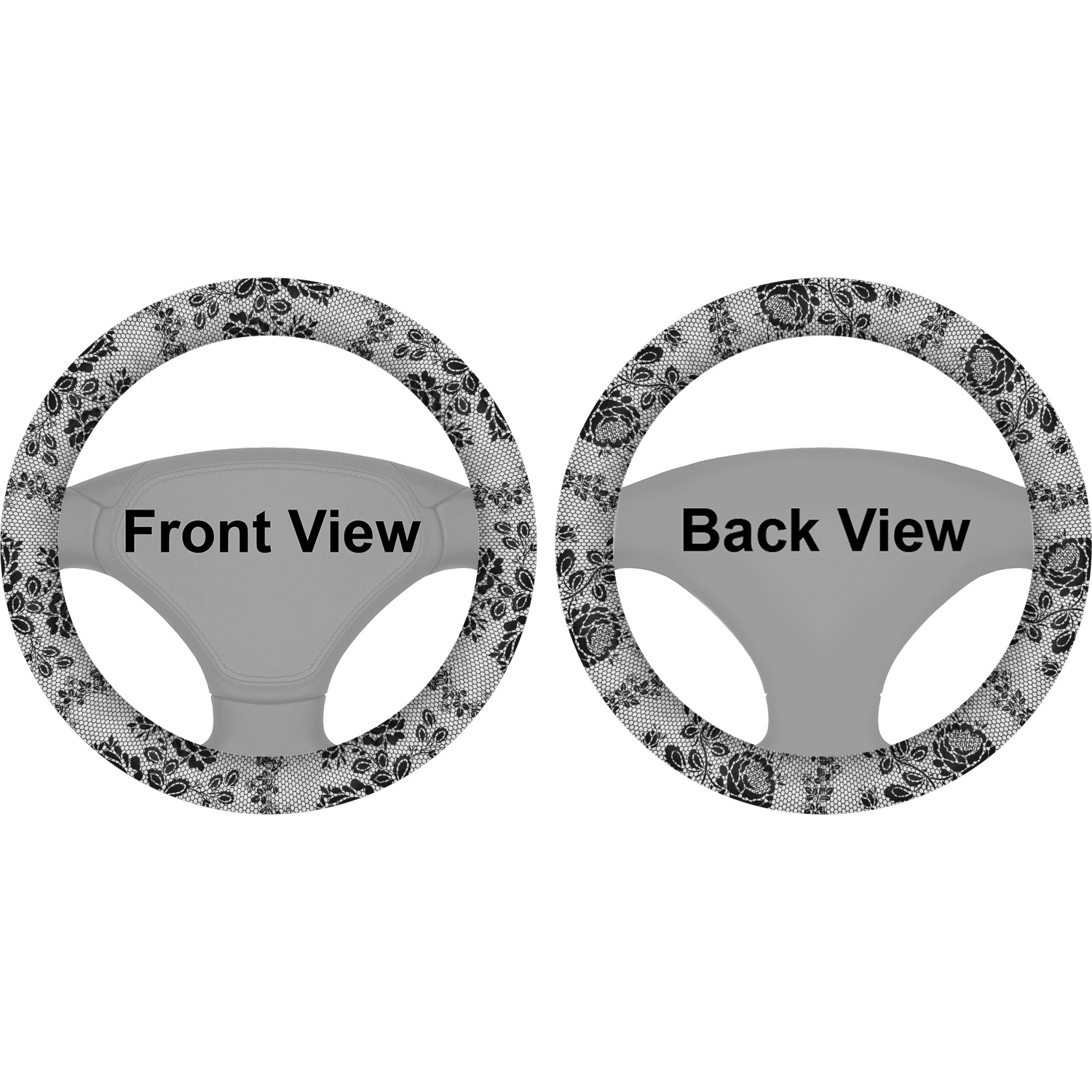 Custom Black Lace Steering Wheel Cover YouCustomizeIt