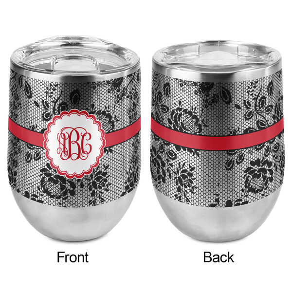 Black Lace Stemless Wine Tumbler - Full Print - Approval