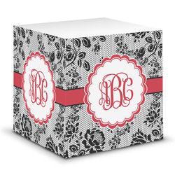 Black Lace Sticky Note Cube (Personalized)
