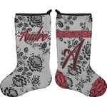 Black Lace Holiday Stocking - Double-Sided - Neoprene (Personalized)