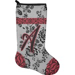 Black Lace Holiday Stocking - Neoprene (Personalized)