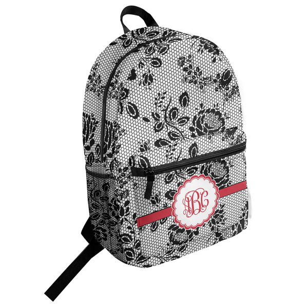 Custom Black Lace Student Backpack (Personalized)