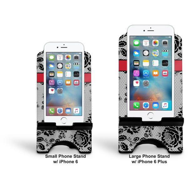 Black Lace Stylized Phone Stand - Comparison