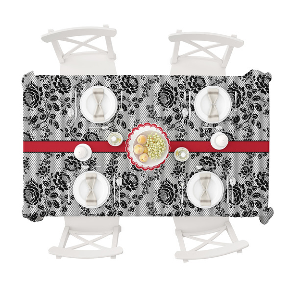 Black Lace Tablecloths (58"x102") - TOP VIEW