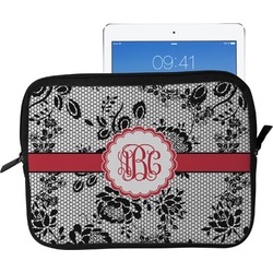 Black Lace Tablet Case / Sleeve - Large (Personalized)