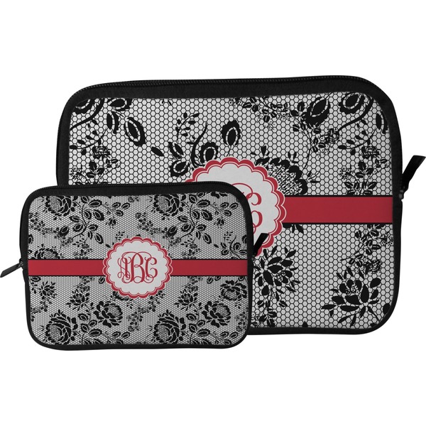 Black Lace Tablet Sleeve (Size Comparison)