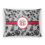 Black Lace Rectangular Throw Pillow Case (Personalized)