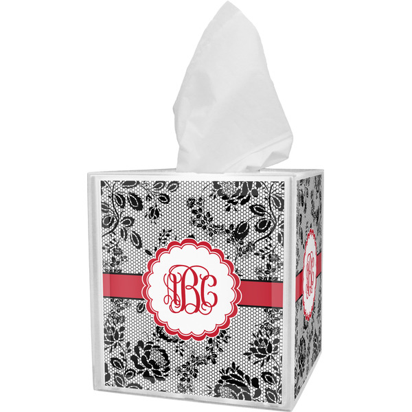 Custom Black Lace Tissue Box Cover (Personalized)