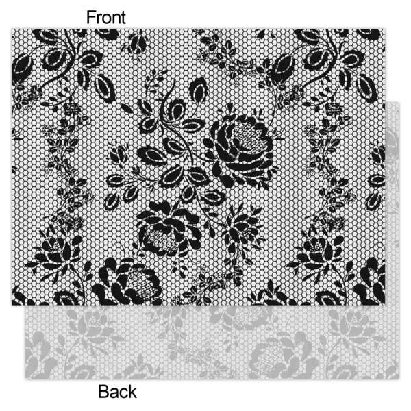 Black Lace Tissue Paper - Heavyweight - Large - Front & Back