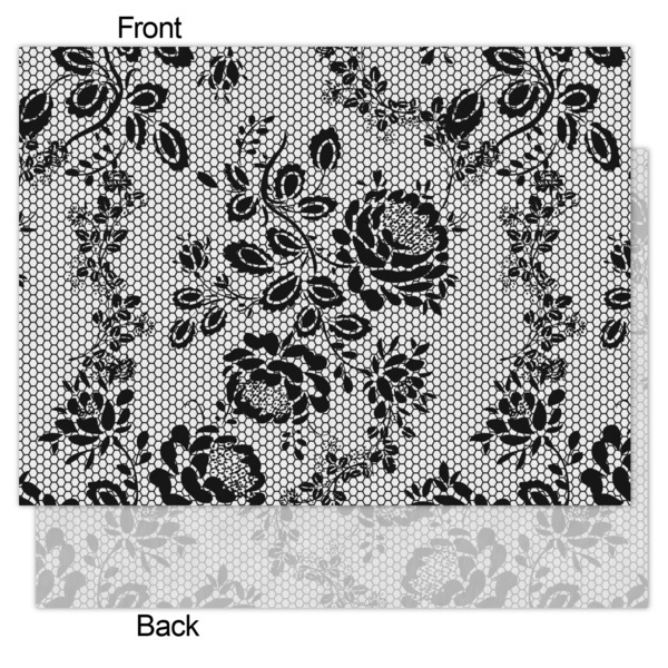 Black Lace Tissue Paper - Heavyweight - Medium - Front & Back