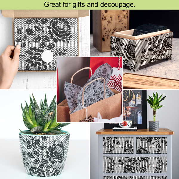 Black Lace Tissue Paper - In Use Collage