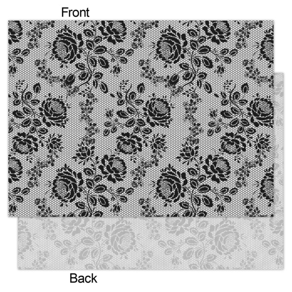 Black Lace Tissue Paper - Lightweight - Large - Front & Back