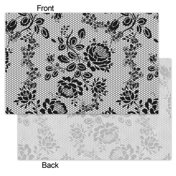 Black Lace Tissue Paper - Lightweight - Small - Front & Back