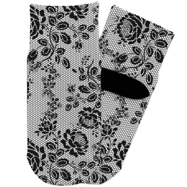 Custom Black Lace Toddler Ankle Socks