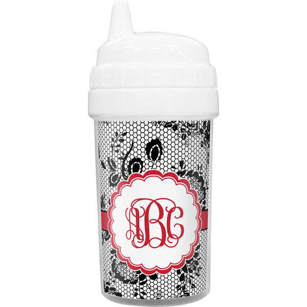 Custom Black Lace Toddler Sippy Cup (Personalized)