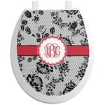 Black Lace Toilet Seat Decal (Personalized)