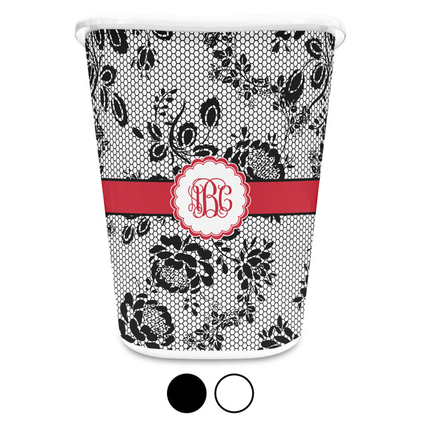 Black Lace Custom Waste Basket