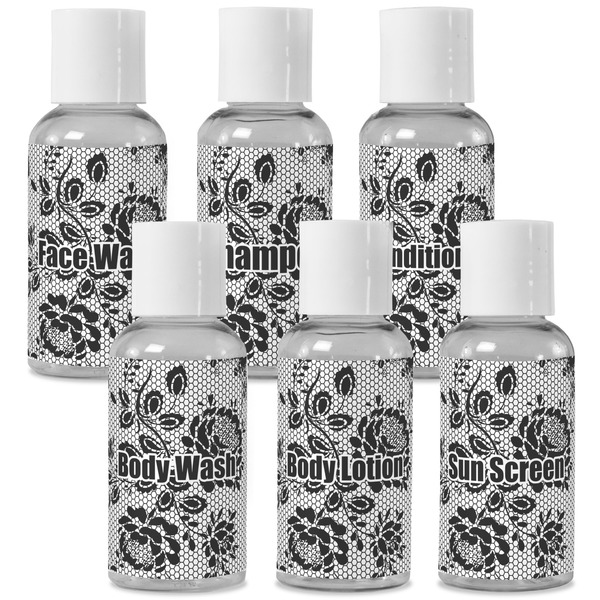 Custom Black Lace Travel Bottles (Personalized)