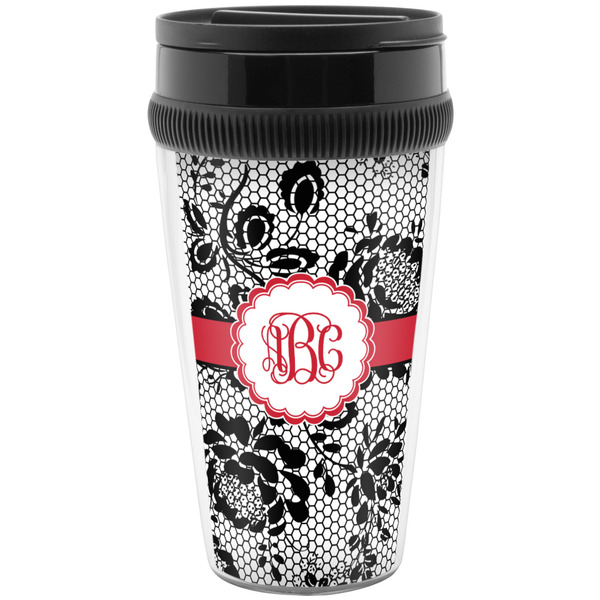 Black Lace Travel Mug (Personalized)