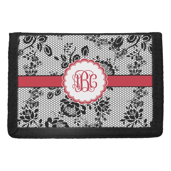Custom Black Lace Trifold Wallet (Personalized)
