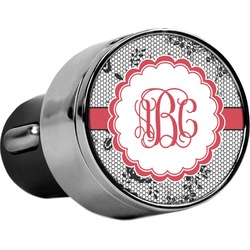 Black Lace USB Car Charger (Personalized)
