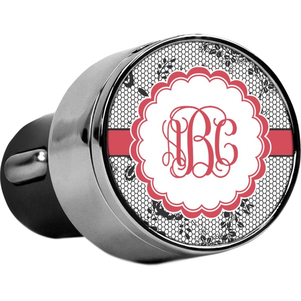 Custom Black Lace USB Car Charger (Personalized)