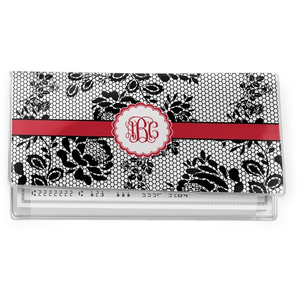 Custom Black Lace Vinyl Checkbook Cover (Personalized)