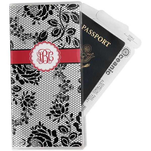 Custom Black Lace Travel Document Holder