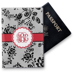 Black Lace Vinyl Passport Holder (Personalized)