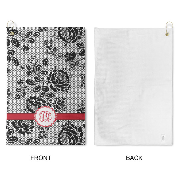 Black Lace Waffle Weave Golf Towel - Approval