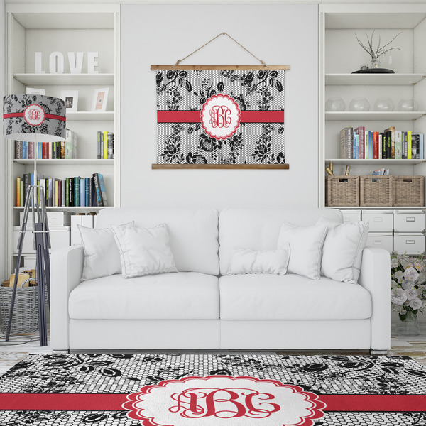 Black Lace Wall Hanging Tapestry - IN CONTEXT