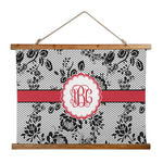 Black Lace Wall Hanging Tapestry - Wide (Personalized)