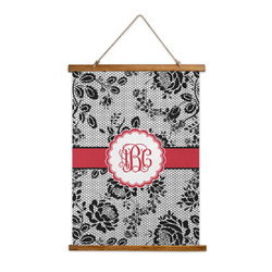 Black Lace Wall Hanging Tapestry - Tall (Personalized)